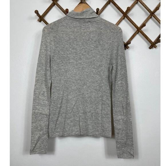 New 360 SWEATER Janelle Fitted Turtleneck in Light Heather Grey Women's Size L - Picture 3 of 12